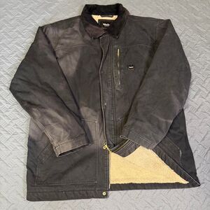Walls Canvas Heavy Duty Workwear Sherpa lined Full zip jacket Good Fade SZ XXL